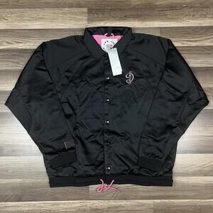 Adidas Dame Dolla EXTPLY Jacket Men's Size Medium Black Pink Basketball GU0180